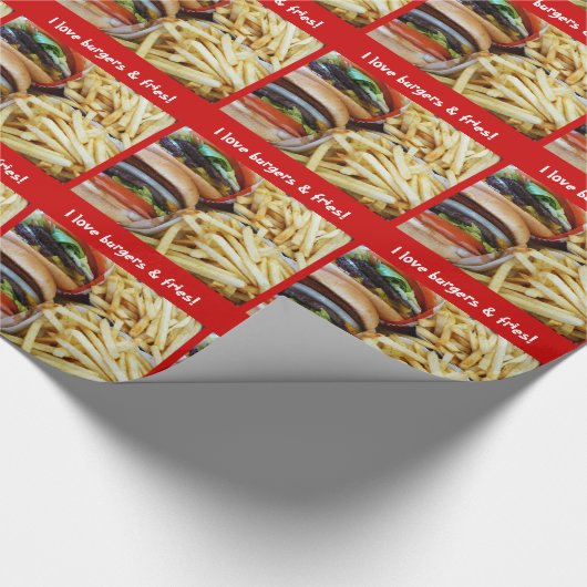 Burger und Fischrogen Geschenkpapier (Ecke)