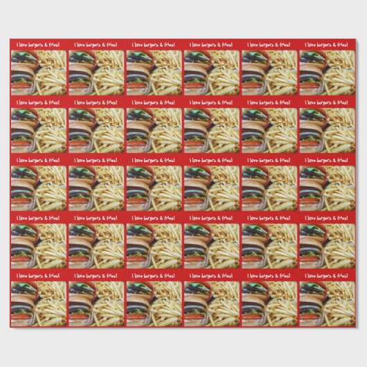 Burger und Fischrogen Geschenkpapier (Flach)