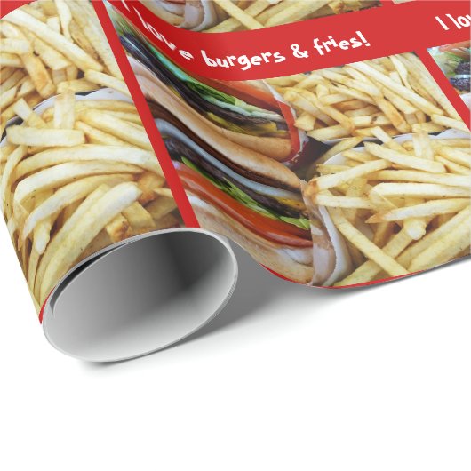 Burger und Fischrogen Geschenkpapier (Rolleneckpunkt)