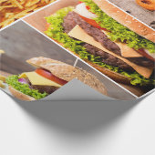Burger und Fischrogen-Schnellimbiss-Collage Geschenkpapier (Ecke)