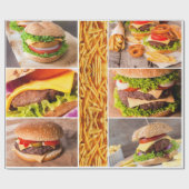 Burger und Fischrogen-Schnellimbiss-Collage Geschenkpapier (Flach)