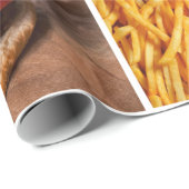 Burger und Fischrogen-Schnellimbiss-Collage Geschenkpapier (Rolleneckpunkt)