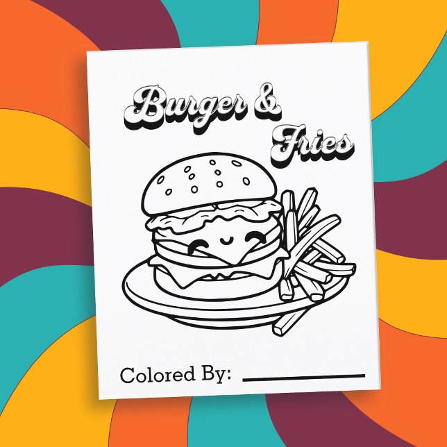 Burger und Fries | Color-Me-Seite (Von Creator hochgeladen)