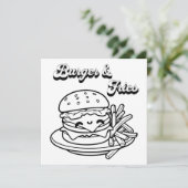 Burger und Fries | Farbe (Stehend Vorderseite)