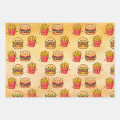 Burger und Fries Fun Kawaii Geschenkpapier Set (Vorderseite 2)