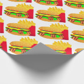 Burger und Fries Geschenkpapier (Ecke)