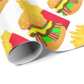 Burger und Fries Geschenkpapier (Rolleneckpunkt)
