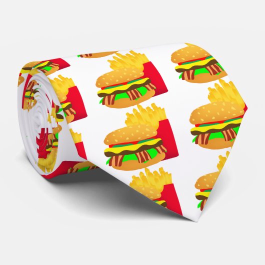 Burger und Fries Krawatte (Gerollt)