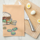 BURGER UND FRIES KÜCHE TOWEL HANDTUCH (Viertel Falte)