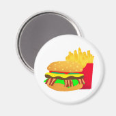 Burger und Fries Magnet (Vorderseite/Rückseite)