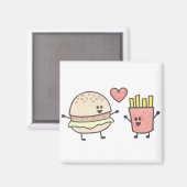 Burger und Fries Magnet (Vorderseite/Rückseite)