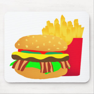 Burger und Fries Mousepad