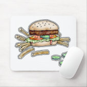 BURGER UND FRIES MOUSEPAD (Mit Mouse)