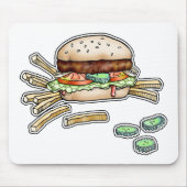 BURGER UND FRIES MOUSEPAD (Vorne)