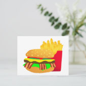 Burger und Fries Postkarte (Stehend Vorderseite)