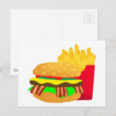 Burger und Fries Postkarte (Vorne/Hinten)