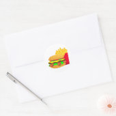Burger und Fries Runder Aufkleber (Umschlag)