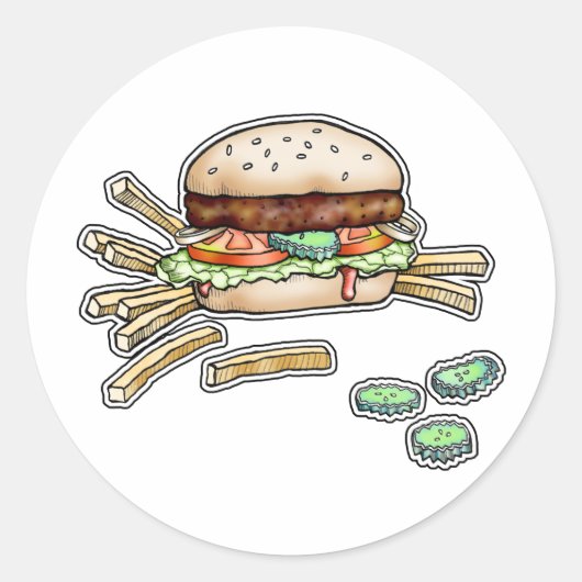 BURGER UND FRIES STICKER (Vorderseite)