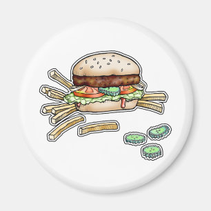 BURGER UND FRIS MAGNET