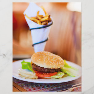 Burger und Pommes frites Flyer