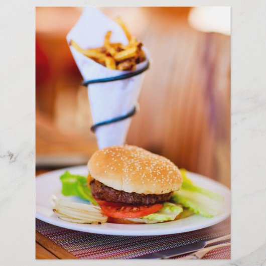 Burger und Pommes frites Flyer (Vorne)