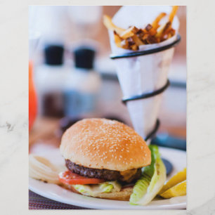 Burger und Pommes frites Flyer