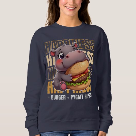 Burger und Pygmäen machen mich glücklich Sweatshirt (Vorderseite)