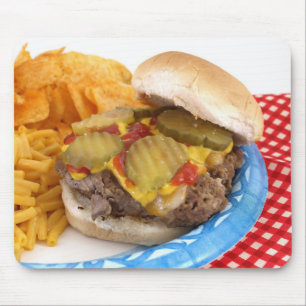 Burger und Seiten Mousepad
