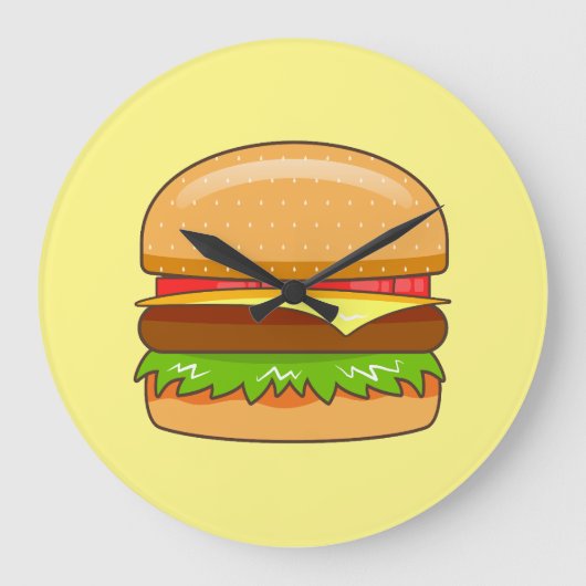 Burger Vector Illustration Große Wanduhr (Vorderseite)