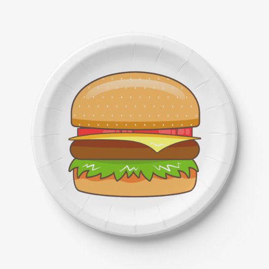 Burger Vector Illustration Pappteller (Vorderseite)