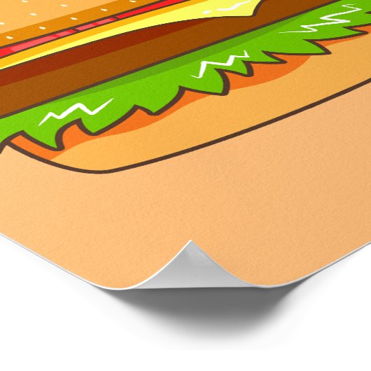 Burger Vector Illustration Poster (Ecke)