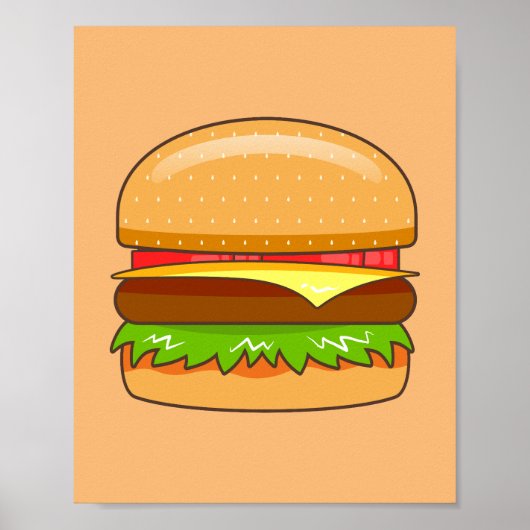 Burger Vektor Illustration Poster (Vorne)
