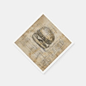 Burger Vintag Blueprint Serviette (Ecke)