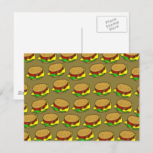 Burger Wallpaper Postkarte (Vorne/Hinten)