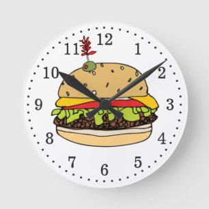 Burger-Zeit Runde Wanduhr