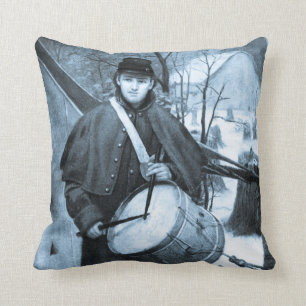 Bürgerkriegs-Trommlerjunge Vintage Kissen