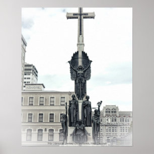 Bürgerkriegsdenkmal-Statue, Christchurch New Zeal Poster