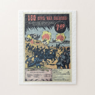 Bürgerkriegssoldaten - Vintage-Comic-Anzeige Puzzle
