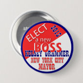 Bürgermeister 2013 Kelsey Grammer-NYC Button (Vorne & Hinten)
