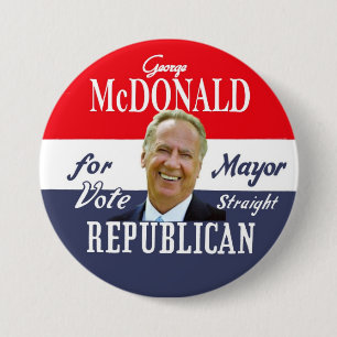 Bürgermeister George-McDonald NYC im Jahre 2013 Button