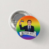 Bürgermeister Pete Pride Button (Vorne & Hinten)