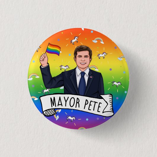 Bürgermeister Pete Pride Button (Vorderseite)