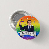 Bürgermeister Pete Pride Button (Vorne & Hinten)