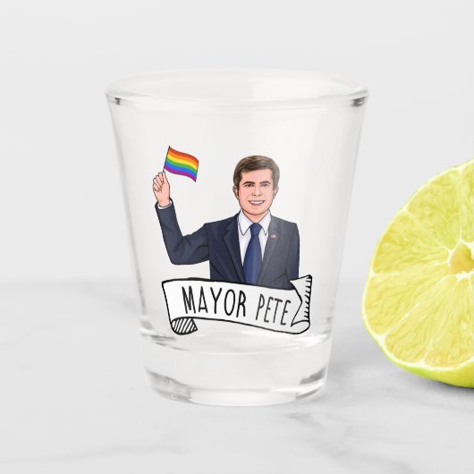 Bürgermeister Pete Pride Schnapsglas (Vorderseite)