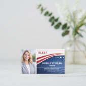 Bürgermeister-Wähler-Wahlkampf-Foto-QR-Code Visitenkarte (Stehend Vorderseite)