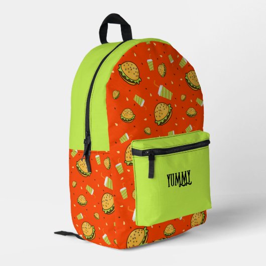 Burgermuster Bedruckter Rucksack (Rückseitige Ecke links)