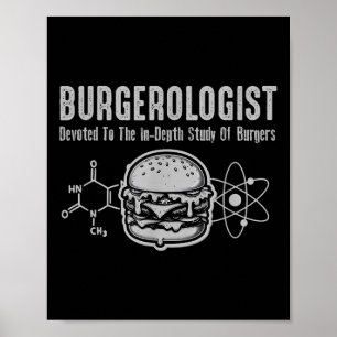 Burgerologistudie Grillen Funny für Damen und Herr Poster