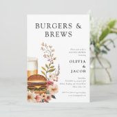 Burgers and Brews Couples Einladung (Stehend Vorderseite)