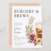 Burgers and Brews Couples Einladung (Vorne/Hinten)
