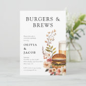 Burgers and Brews Couples Einladung (Stehend Vorderseite)